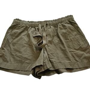 NWT Loft Casual Shorts Womens Large Green Pockets Elastic Waist